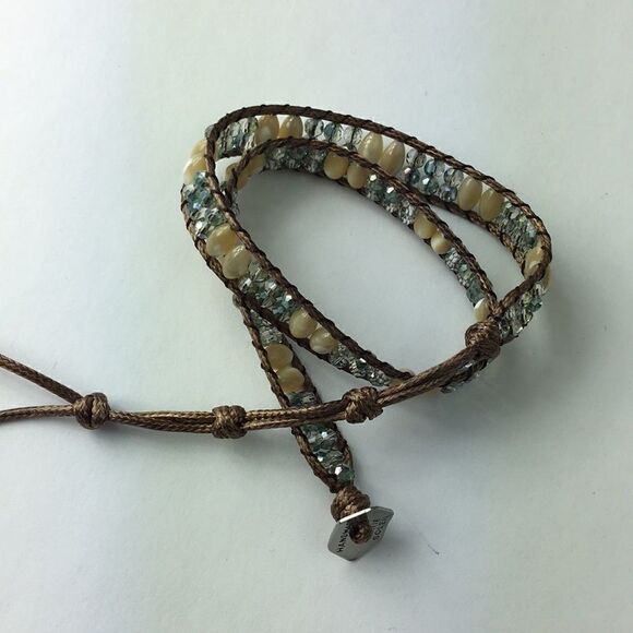 NEW Katie Soleil brown teal sparkle Wrap Bracelet - Picture 3 of 6